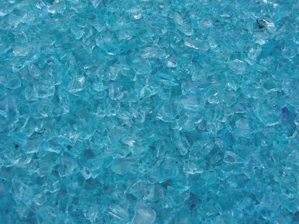 Glassplitt azurblau